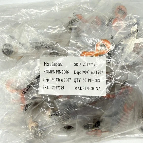 PIER 1 Imports Komen Pin 2006 Breast Cancer Awareness Ribbon 50 Pieces Deadstock - Picture 5 of 6